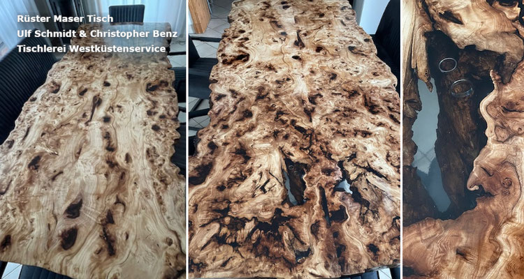 Elm Burl dining table with Epoxy Resin - Ulf Schmidt & Christopher Benz