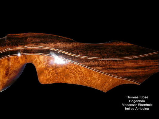 Bogen aus Makassar Ebenholz, hellem Amboina, Bocote und Zirikote - Thomas Klose