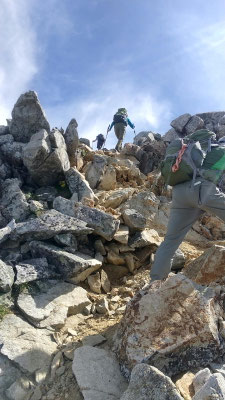 鷲羽岳山頂手前の急登