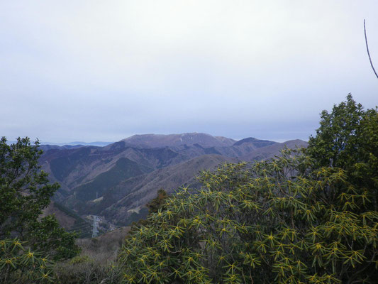 展望台から霊仙山を望む