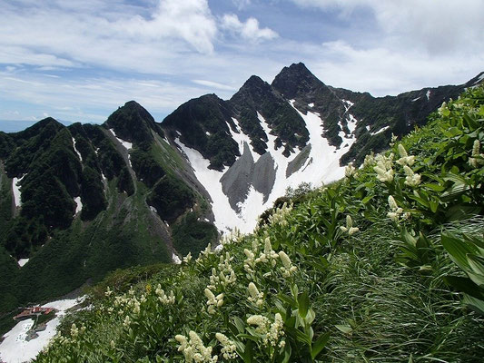こんな景色を横目に慎重に下山します
