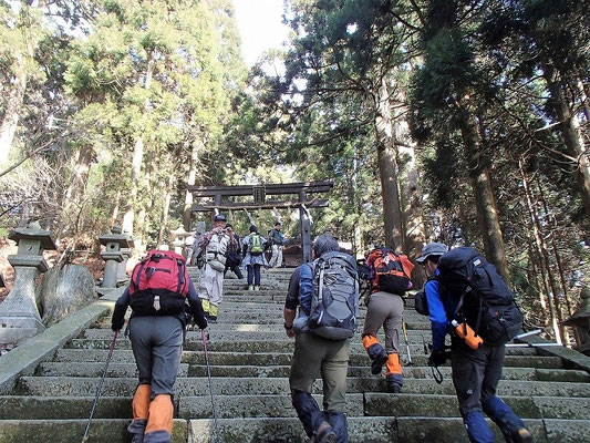 今年は愛宕神社への石段は、雪も氷もなしでした