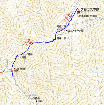 小遠見山山行地図