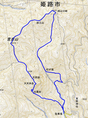 雪彦山周回地図