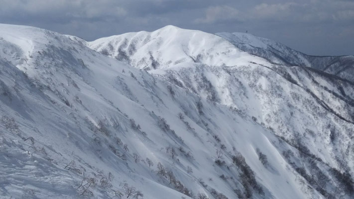 山頂直下付近から、右手には部子山