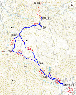 滝山ー嘉嶺ヶ岳山行地図