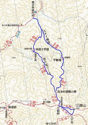 三峰山地図