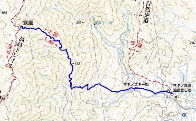 寒風イグルー体験山行地図