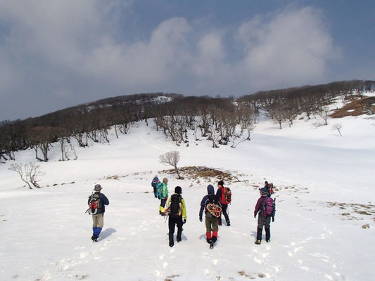 雪山ハイキング