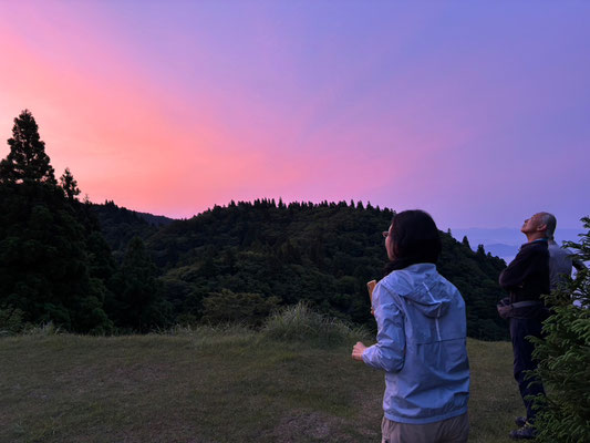 夕焼け! 良いなぁ。