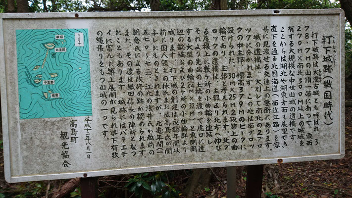 打下城跡の説明版