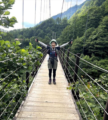 別当出合の吊り橋に下りました。あとはバスに乗るだけ