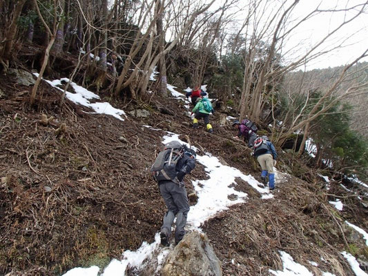 巡視尾根にとりつき