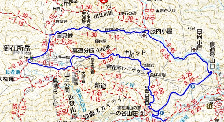 御在所岳山行地図