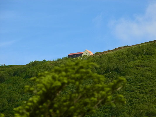 小雨です でも種池山荘が見える頃、晴れてきた~。\(^o^)/
