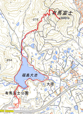 有馬富士登山のGPS軌跡