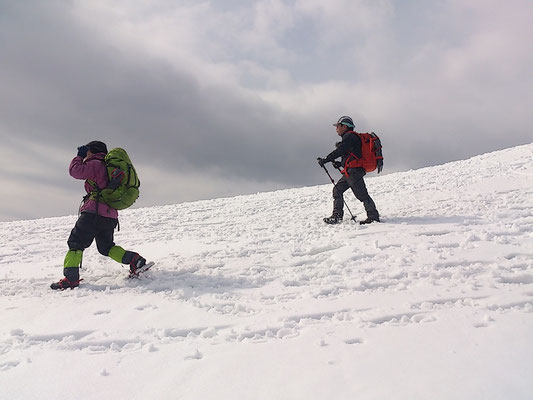 雪山を楽しんでます。