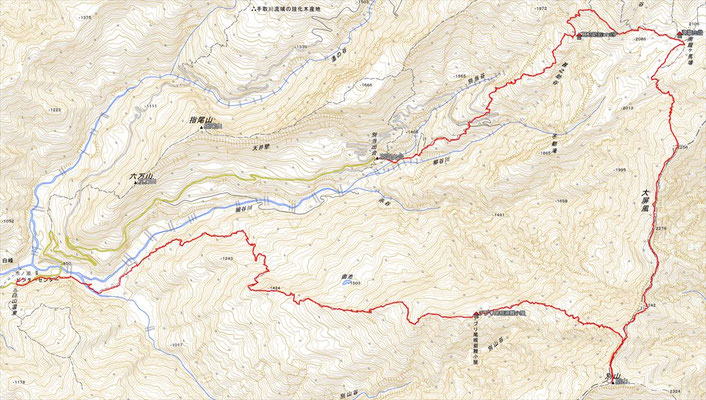 市ノ瀬～別山～南竜ケ馬場～別当出合周回のGPS軌跡