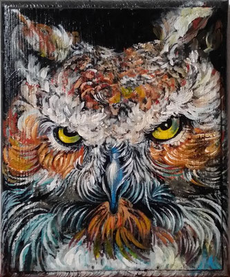 gufo-olio su legno-20x20