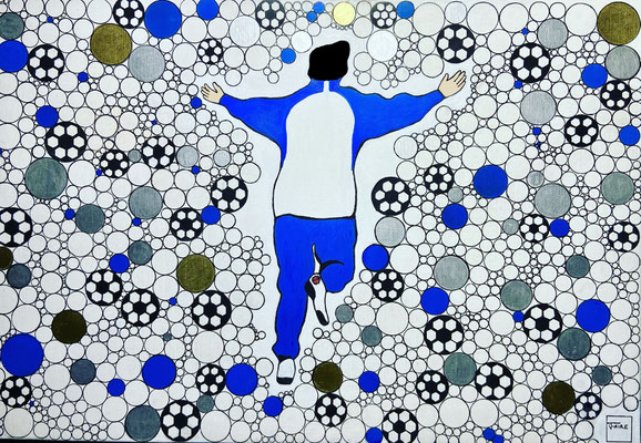 ©  Footballartandco ® Jennifer Mahdjoub, Artiste peintre graffeuse frequiste