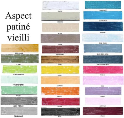 Gamme peintures finition patinée vieillie des pancartes "Toltèque" personnalisées