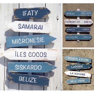 Panneau directionnel "Ifaty" personnalisable poncé