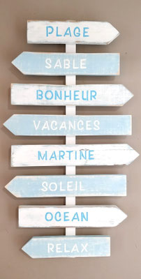 Panneau en bois décoratif et directionnel, parfait pour un cadeau d'anniversaire ou crémaillère
