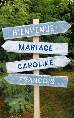 Panneau directionnel en bois pour événement, personnalisable pour anniversaire, mariage ou baptême