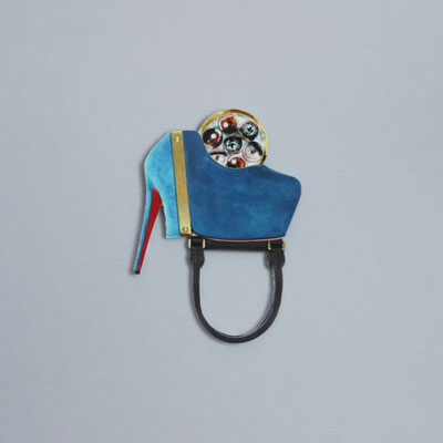 PLB 22 x 22 x 3 cm. Serie Virtu@lien Fotopapier-Scherenschnitt, 2014