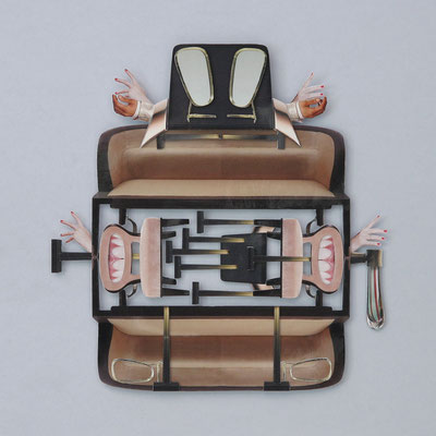 PM 22 x 22 x 3 cm. Serie Virtu@lien Fotopapier-Scherenschnitt, 2015