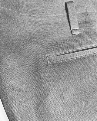 メンズ礼服スラックスの後ポケット端　簡易カケハギ修理