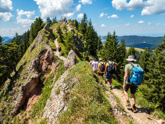 Bilder vom Wanderglück-Wochenende im Allgäu mit Wanderungen über die Nagelfluhkette, gemeinsamen Erlebnissen und gelebter Integration. (hier: Wanderung Steineberg)