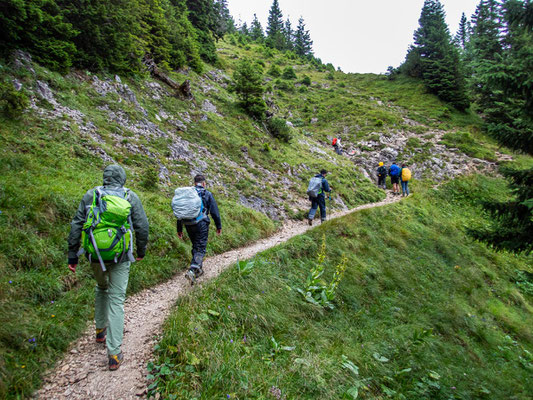 Integrationsprojekt Wanderglück auf dem Gräner Höhenweg zum Füssener Jöchel und weiter hinab zum Haldensee.