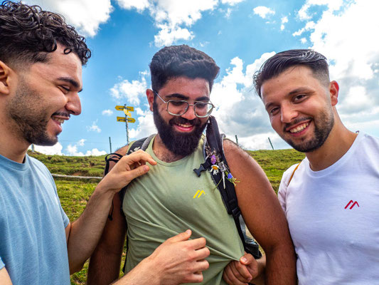 Bilder vom Wanderglück-Wochenende im Allgäu mit Wanderungen über die Nagelfluhkette, gemeinsamen Erlebnissen und gelebter Integration. (hier: Wanderung Stuiben)