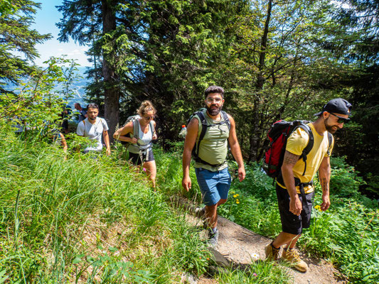 Bilder vom Wanderglück-Wochenende im Allgäu mit Wanderungen über die Nagelfluhkette, gemeinsamen Erlebnissen und gelebter Integration. (hier: Wanderung Steineberg)