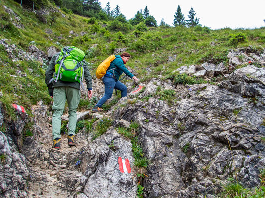 Integrationsprojekt Wanderglück auf dem Gräner Höhenweg zum Füssener Jöchel und weiter hinab zum Haldensee.