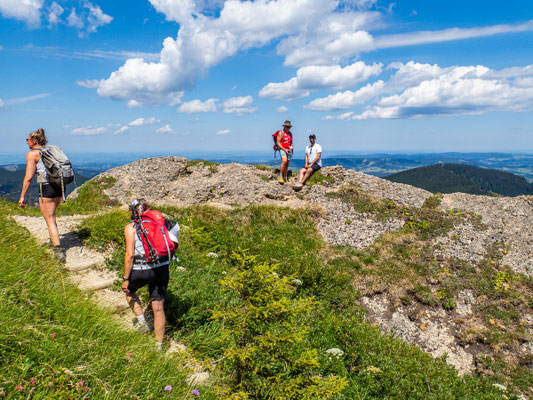 Bilder vom Wanderglück-Wochenende im Allgäu mit Wanderungen über die Nagelfluhkette, gemeinsamen Erlebnissen und gelebter Integration. (hier: Wanderung Steineberg)