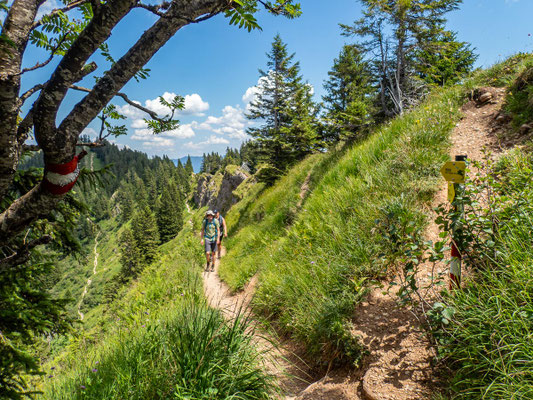 Bilder vom Wanderglück-Wochenende im Allgäu mit Wanderungen über die Nagelfluhkette, gemeinsamen Erlebnissen und gelebter Integration. (hier: Wanderung Stuiben)
