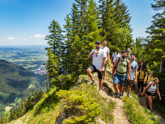 Bilder vom Wanderglück-Wochenende im Allgäu mit Wanderungen über die Nagelfluhkette, gemeinsamen Erlebnissen und gelebter Integration. (hier: Wanderung Steineberg)