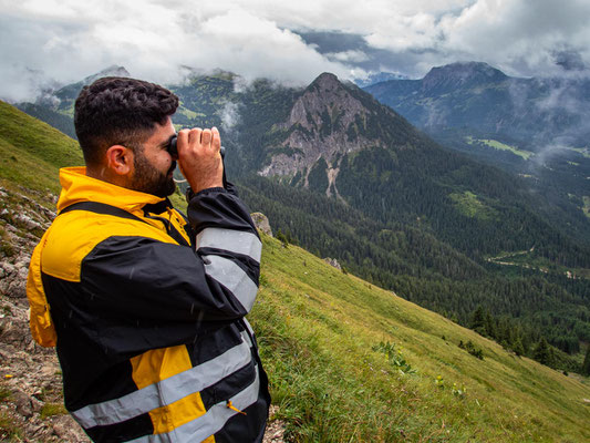 Wanderung des Integrationsprojekts Wanderglück zur Bad Kissinger Hütte und auf den Aggenstein in den Tannheimer Bergen.