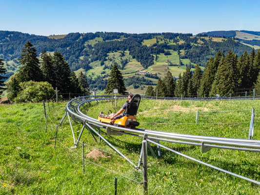 Bilder vom Wanderglück-Wochenende im Allgäu mit Wanderungen über die Nagelfluhkette, gemeinsamen Erlebnissen und gelebter Integration (hier: Alpsee Coaster)