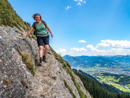 Bilder vom Wanderglück-Wochenende im Allgäu mit Wanderungen über die Nagelfluhkette, gemeinsamen Erlebnissen und gelebter Integration. (hier: Wanderung Steineberg)