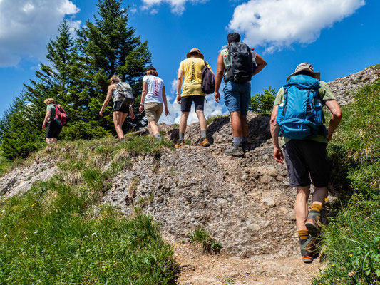 Bilder vom Wanderglück-Wochenende im Allgäu mit Wanderungen über die Nagelfluhkette, gemeinsamen Erlebnissen und gelebter Integration. (hier: Wanderung Steineberg)