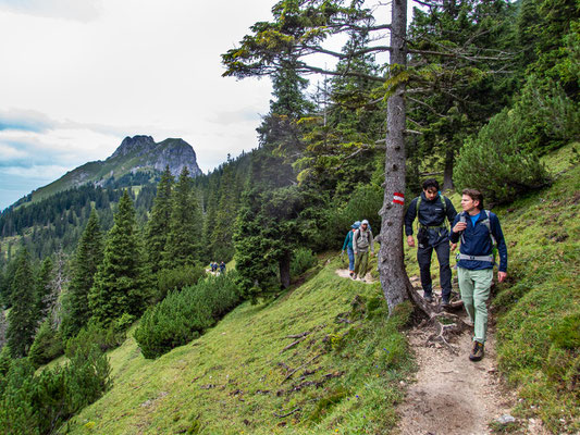 Integrationsprojekt Wanderglück auf dem Gräner Höhenweg zum Füssener Jöchel und weiter hinab zum Haldensee.