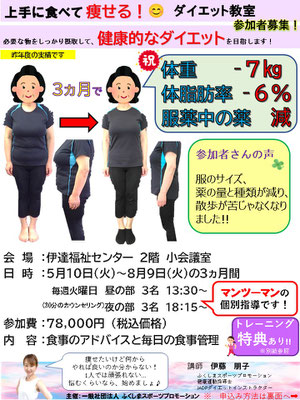 上手に　食べて　痩せる　ダイエット教室