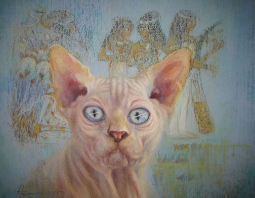 Chat egyptien 40x30