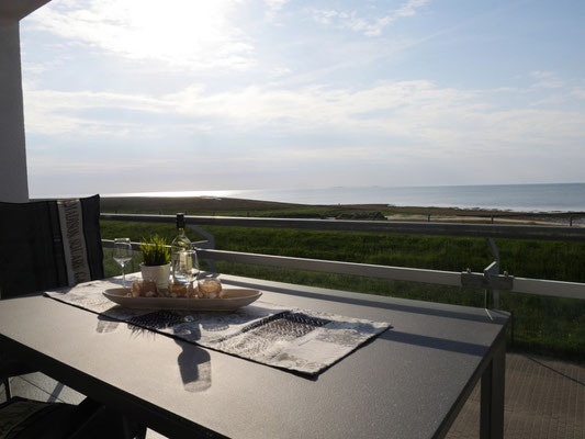 Der fantastische Meerblick aus der Ferienwohnung Nr. 13 in der Residenz Windjammer