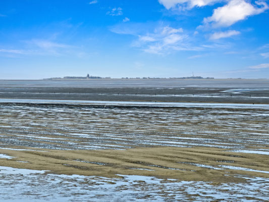 Die Insel Neuwerk befindet sich vor dem Strandpalais Duhnen