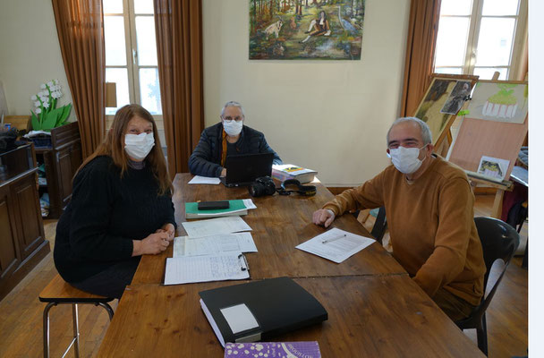 De gauche à droite : Jacqueline Gouby, Alain Gouby et Philippe Seron.