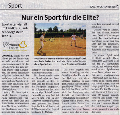 Artikel aus dem "Wochenkurier" vom April 2018